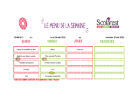 Menus des 26 et 27 mai 2025
