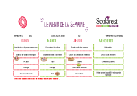 Menus du 2 au 6 juin 2025