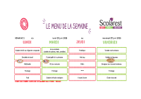 Menus du 23 au 27 juin 2025