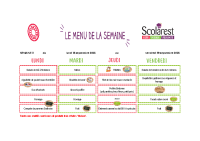 Menus du 15 au 19 Septembre 2025