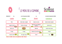 Menus du 1er au 5 Septembre 2025