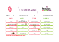 Menus du 22 au 26 Septembre 2025
