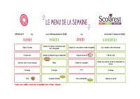 Menus du 29 septembre au 3 octobre 2025