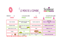 Menus du 6 au 10 octobre 2025