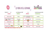 Menus du 8 au 12 Septembre 2025