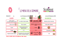 Menus du 15 au 19 décembre 2025