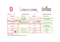 Menus du 19 au 23 janvier 2026