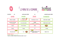 Menus du 5 au 9 janvier 2026