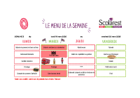 Menus du 16 au 20 mars 2026