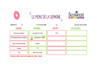 Menus du 11 et 12 mai 2026