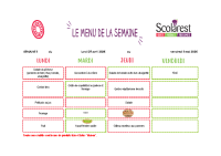 Menus du 27 au 30 avril 2026