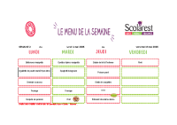 Menus du 4 au 7 mai 2026