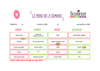 Menus 15 au 19 juin